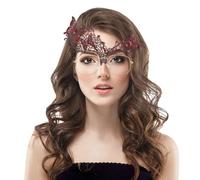 Coddsmz Butterfly Lace Masquerade Mask For Glasses Venetian Ball Halloween | Mysterious Lace Rhinestone Party Mask Evening Prom Costume Masks Halloween Butterfly Eyemask for Women Costumes Accessory