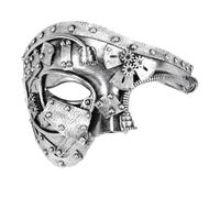 Coddsmz Masquerade Mask Steampunk Phantom of The Opera Mechanical Venetian Party Mask(Antique Silver)