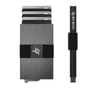 Code 118 Wallet for Men | Slim Minimalist Aluminium with RFID Blocking | Thin Smart Wallet Pop Up Ejector | Compact Cash and Credit Card Holder with Integrated Cash Strap (Classic, Brushed Grey).