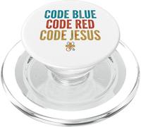 Code Blue Code Red Code Jesus Christian Nurse Faith PopSockets PopGrip for MagSafe