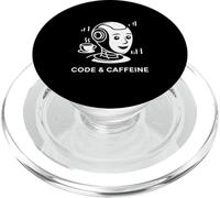 Code & Caffeine Robot Coffee Tech Programming PopSockets PopGrip for MagSafe