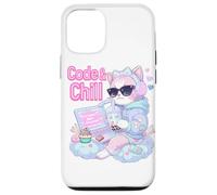 Code & Chill Girl Programmer Love Boba Tea Girly Nerd Coder Case for iPhone 12/12 Pro