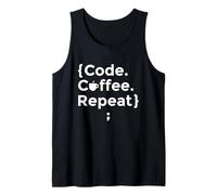 Code Coffee Repeat Programmer Motivational Coding Lover Job Tank Top