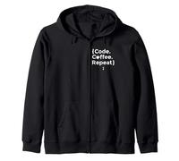 Code Coffee Repeat Programmer Motivational Coding Lover Job Zip Hoodie