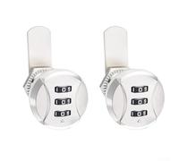 Code Combination Cam Lock, Zinc Alloy 3-Digit Combination Cam Lock, 3.5x3.5x5cm Adjustable Thread Lengths Lock Of The Cabinet Door(silver)