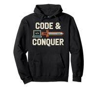 Code & Conquer Retro Gamer Coder Pullover Hoodie