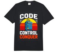 Code Control Conquer Retro Programmer Coding Comfort Colors Adult Heavyweight T-Shirt