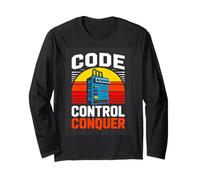 Code Control Conquer Retro Programmer Coding Long Sleeve T-Shirt