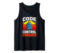 Code Control Conquer Retro Programmer Coding Tank Top