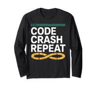 Code Crash Repeat Funny Programmer Humor Long Sleeve T-Shirt