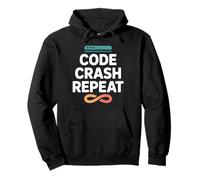 Code Crash Repeat Funny Programmer Humor Pullover Hoodie
