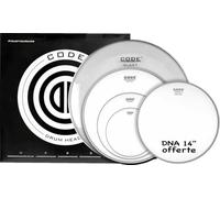 CODE DRUMHEADS Tom Full Pack Generator Coated Rock 10/12/16/22 + Snare 14 Inch DNA Coated (FPGENCTDR)