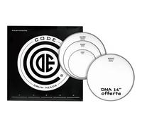 CODE DRUMHEADS Tom Pack DNA Coated Fusion 10" 12" 14" + 14" Snare Drum, Sandblasted (TPDNACTDF)