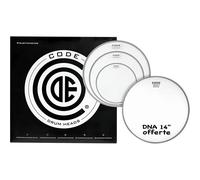 Code Drumheads TPDNACLRF Skin Pack 10 Inches 12 Inches 14 Inches Transparent Fusion + Sandblasted DNA 14 Inches
