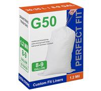 Code G 50 Count Heavy Duty Drawstring Trash Bags 1.2 MIL THICK 8-9 Gallon White Garbage Can Liners Compatible with simepIehuman Code G Heavy Duty Plastic Trash Bags PERFECT FIT & GRAND SAVE!