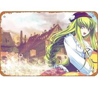 Code Geass, C C Anime Poster Home Wall Art Decoration Retro Metal Tin Sign 8x12 inch