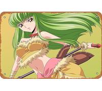 Code Geass, C C Anime Poster Home Wall Art Decoration Retro Metal Tin Sign 8x12 inch