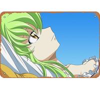 Code Geass, C C (Code Geass) Anime Poster Home Wall Art Decoration Retro Metal Tin Sign 8x12 inch