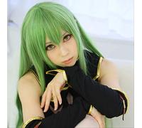 CODE GEASS Lelouch of the Rebellion Code Geass C.C CC Empress 100cm 39" Green Long Straight Anime Cosplay Wig+Hairnet