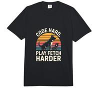 Code Hard Play Fetch Harder Programmer Dog Lover Comfort Colors Adult Heavyweight T-Shirt