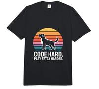 Code Hard Play Fetch Harder Programmer Dog Lover Comfort Colors Adult Heavyweight T-Shirt