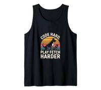 Code Hard Play Fetch Harder Programmer Dog Lover Tank Top