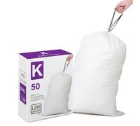 Code K Heavy Duty 1.2 Mil THICK Plastic Trash Bags with Reinforced Drawstring 9-12 Gallon Compatible with simpleman Code K White Garbage Can Liners 50 Count 1.2 Mil Thick Leak-Proof & Tear Resistant