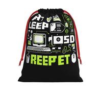 Code Life Print Ultra Soft Plush Christmas Party Gift Bags, Drawstring Xmas Candy Treat Favors Holiday Sacks, Wedding Jewelry Pouches