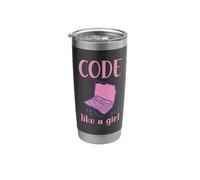 Code Like A Girl Programming Coder Computer G eveloper Stainless Steel Insulated Tumbler