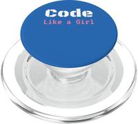 Code Like a Girl Shirt - Programming Coder Woman PopSockets PopGrip for MagSafe