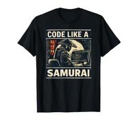 Code Like A Samurai Japanese Programmer Software Developer T-Shirt