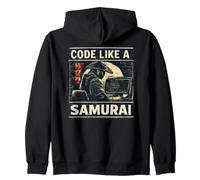 Code Like A Samurai Japanese Programmer Software Developer Zip Hoodie