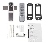 Code Lock Password Security Digital Door Lock Zinc Alloy Convenient 1 11 Digit Combination Keyless Entry for Office Interior Rental Doors Composite Doors Bright Chrome 14.2 x 4.4
