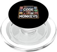 Code Monkeys Funny Programming Design with Retro Gamer Style PopSockets PopGrip for MagSafe