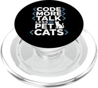 Code More Talk Less Pet Cats Programmer PopSockets PopGrip for MagSafe