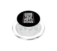Code More Talk Less Pet Dogs Programmer Humor PopSockets PopGrip for MagSafe
