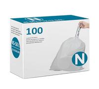 Code N 100 Count Heavy Duty Trash Bags 1.2 Mil THICK 12-14 Gallon / 45-50 Liter Drawstring White Garbage Can Liners Heavy Duty Plastic Trash Bags Compatible with simplehuman Code N (Pack of 1)