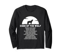 Code of the Wolf Family Loyalty Full Moon Quote Graphic Long Sleeve T-Shirt