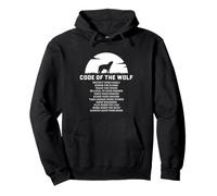 Code of the Wolf Family Loyalty Full Moon Quote Graphic Pullover Hoodie