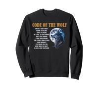 Code of the Wolf Family Loyalty Full Moon Quote Graphic Sweatshirt