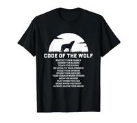 Code of the Wolf Family Loyalty Full Moon Quote Graphic Value Graphic T-Shirt, Men, Black, S