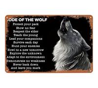 CODE OF THE WOLF Wall Decor Retro Plaque for Home Bar Pub Kitchen Garage Restaurant Wall Decor Signs 12 × 8 Inch