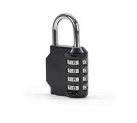 Code Padlock for Locker, Cabinet, Trunk, Workshop Door, Shed - 4 Digit Combination Code, Reinforced Security, Hardened Steel Zinc Alloy Padlock, Black