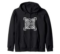 Code QR, Scan This BARCODE, LOVE Font Zip Hoodie