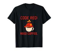 Code Red Need Coffee Firefighter First Responder Graphic T-Shirt