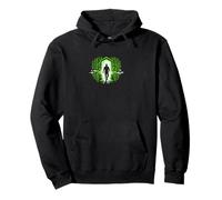 Code Silhouette Geometric Portal Glitch Typography Pullover Hoodie