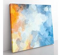Code Word in Abstract Modern Canvas Wall Art Print Ready to Hang, Framed Picture for Living Room Bedroom Home Office Décor, 50x50 cm (20x20 Inch)