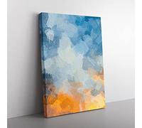 Code Word In Abstract Modern Canvas Wall Art Print Ready to Hang, Framed Picture for Living Room Bedroom Home Office Décor, 50x35 cm (20x14 Inch)