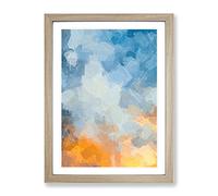 Code Word In Abstract Modern Framed Wall Art Print, Ready to Hang Picture for Living Room Bedroom Home Office Décor, Oak A3 (34 x 46 cm)