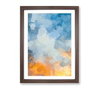 Code Word In Abstract Modern Framed Wall Art Print, Ready to Hang Picture for Living Room Bedroom Home Office Décor, Walnut A2 (64 x 46 cm)